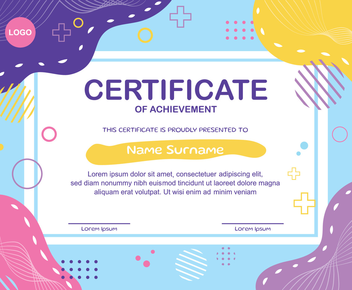 Colorful Education Certificate