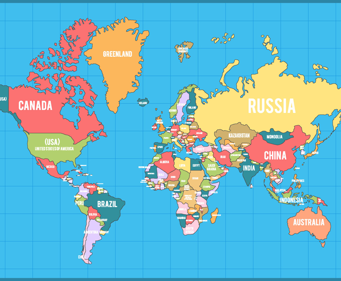World Map Concept with Country Names