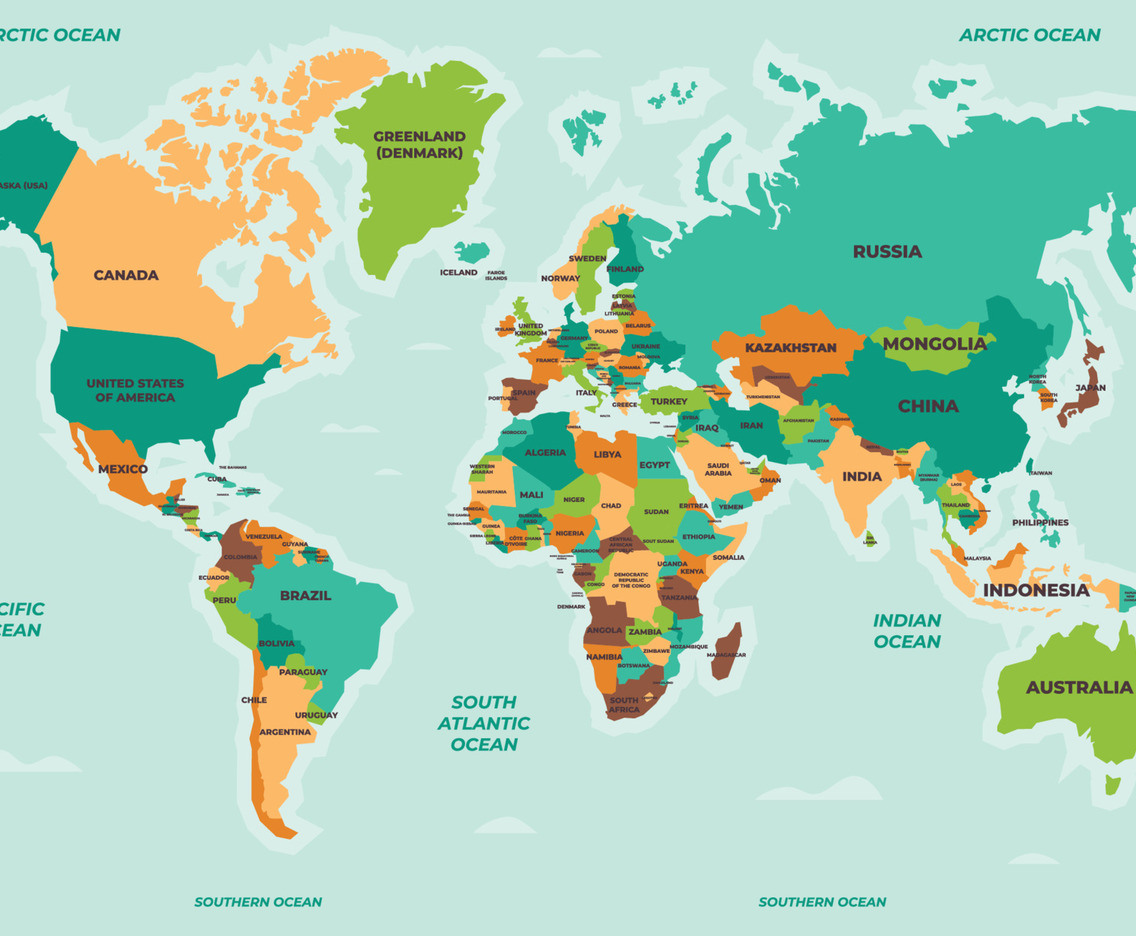 World Map with Country Names