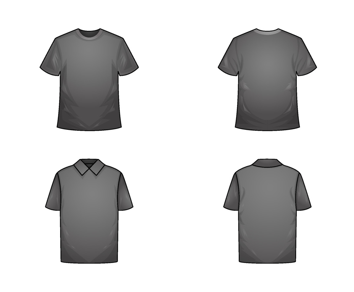 Black Outline T-Shirt Template