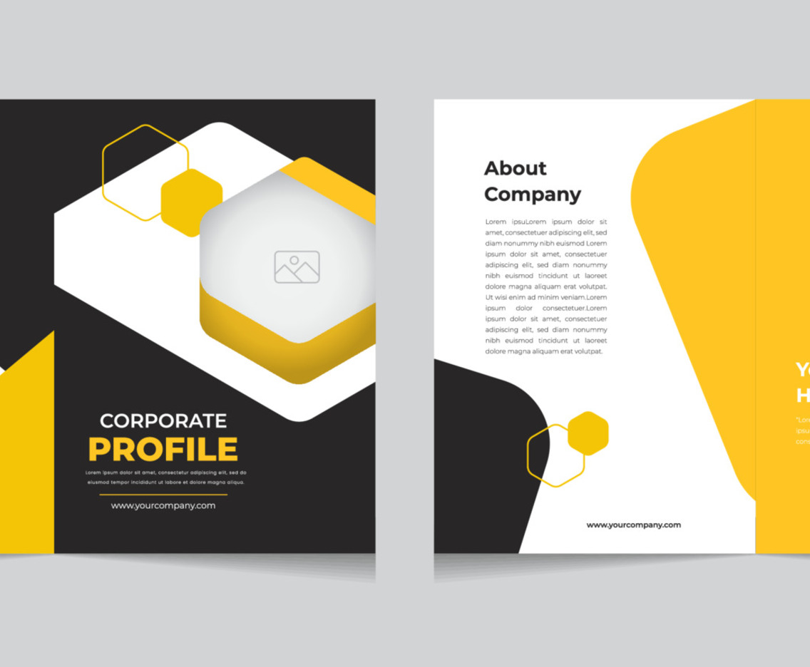 Basic Yellow and Black Company Profile Template