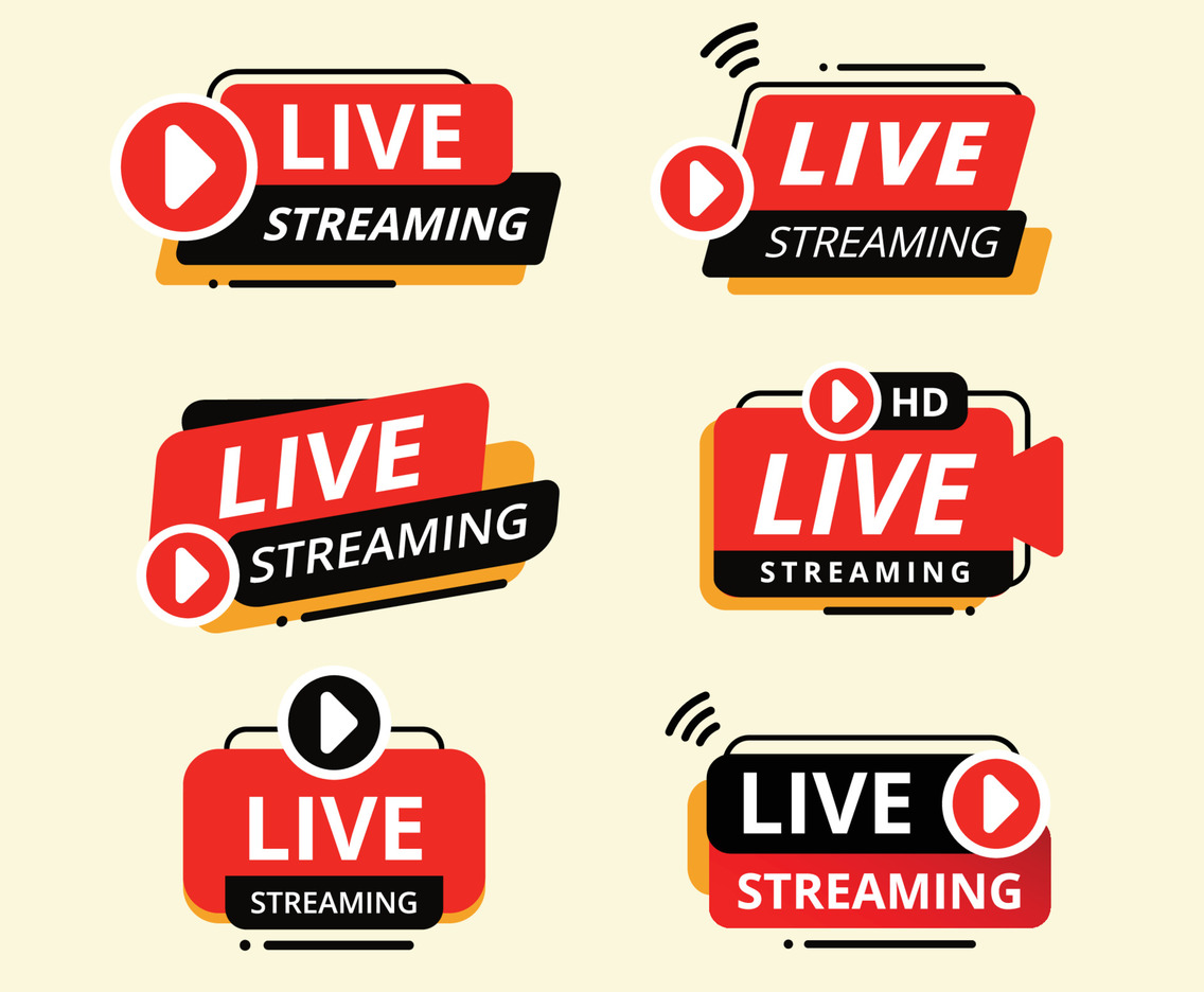 Social Media Live Streaming Badge Set