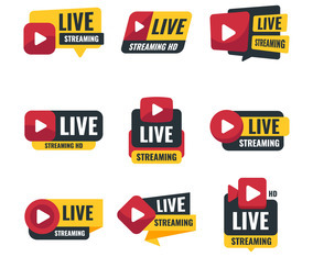Youtuber Label Youtube Live Label Set | FreeVectors