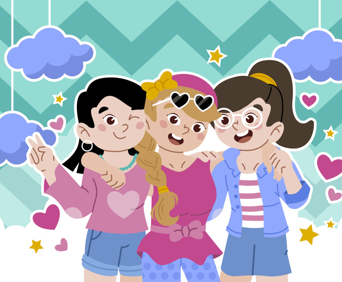 Trio Teen Best Friends