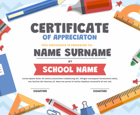 Children Certificate Of Appreciation Template | FreeVectors