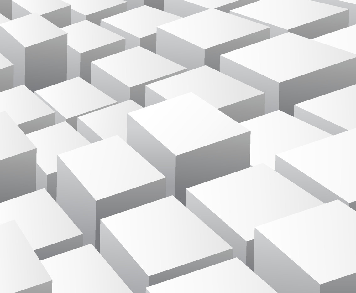 3D White Cube Abstract Background