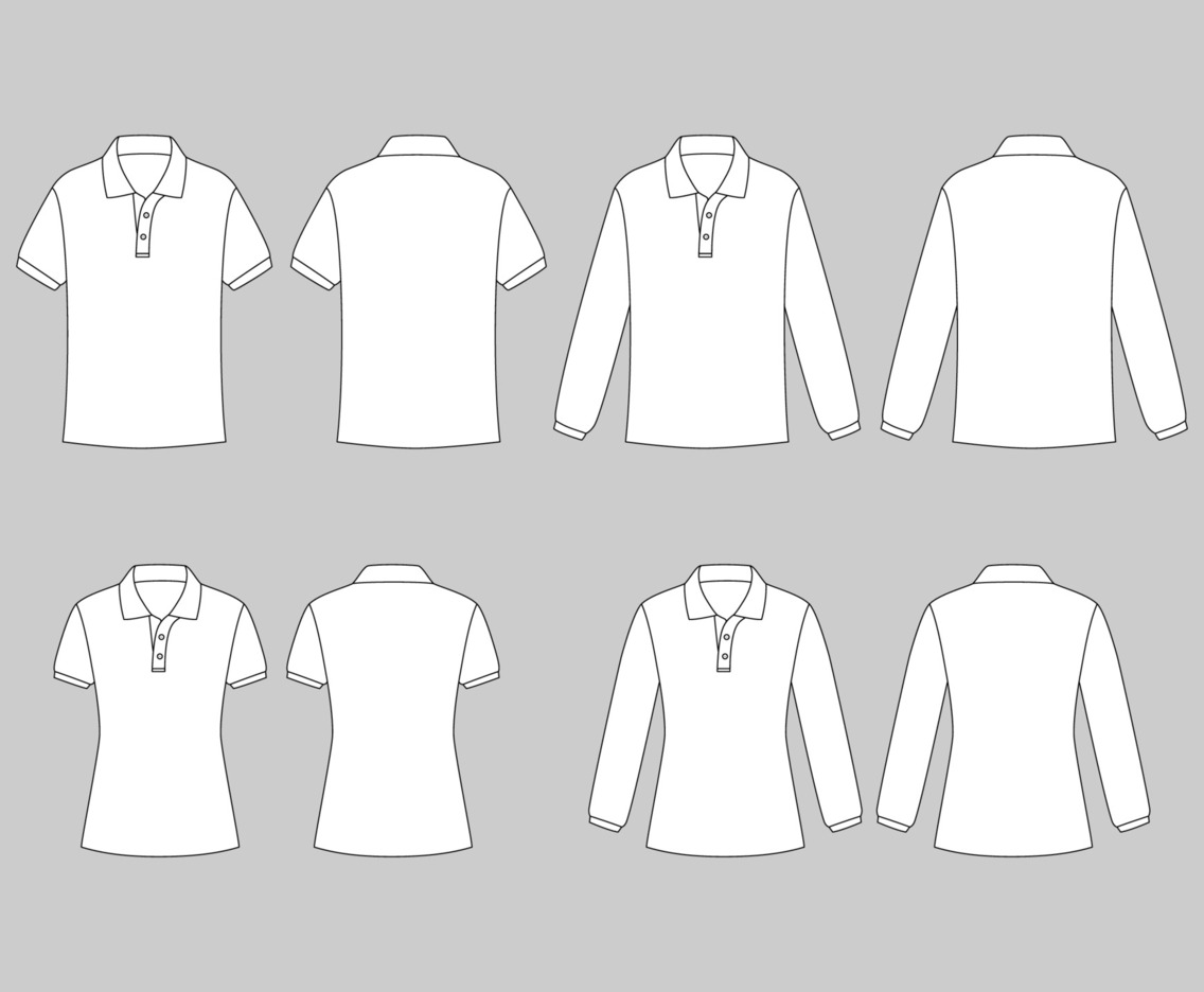Outlined White Polo Shirt Mockup for Man and Woman