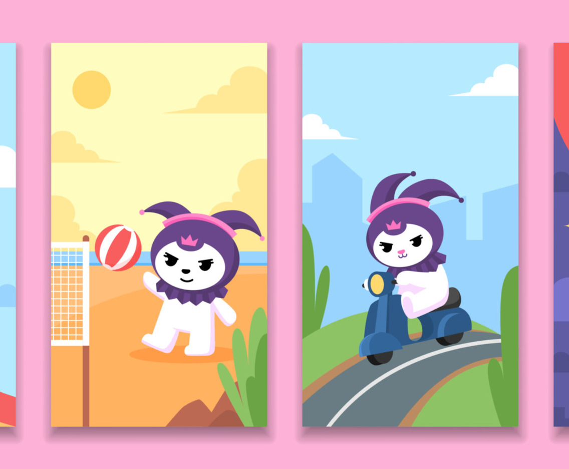 Cute Cartoon Character Social Media Story Set | FreeVectors