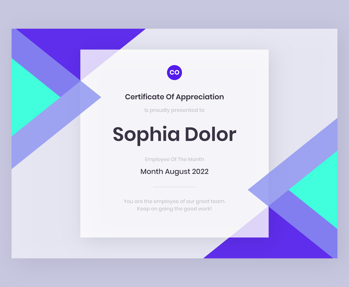 Trendy Purple Certificate Template