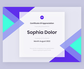 Trendy Purple Certificate Template