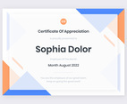 Modern Blue and Orange Certificate Template