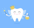 Cartoon Tooth Fairy Flat Vector Illustration