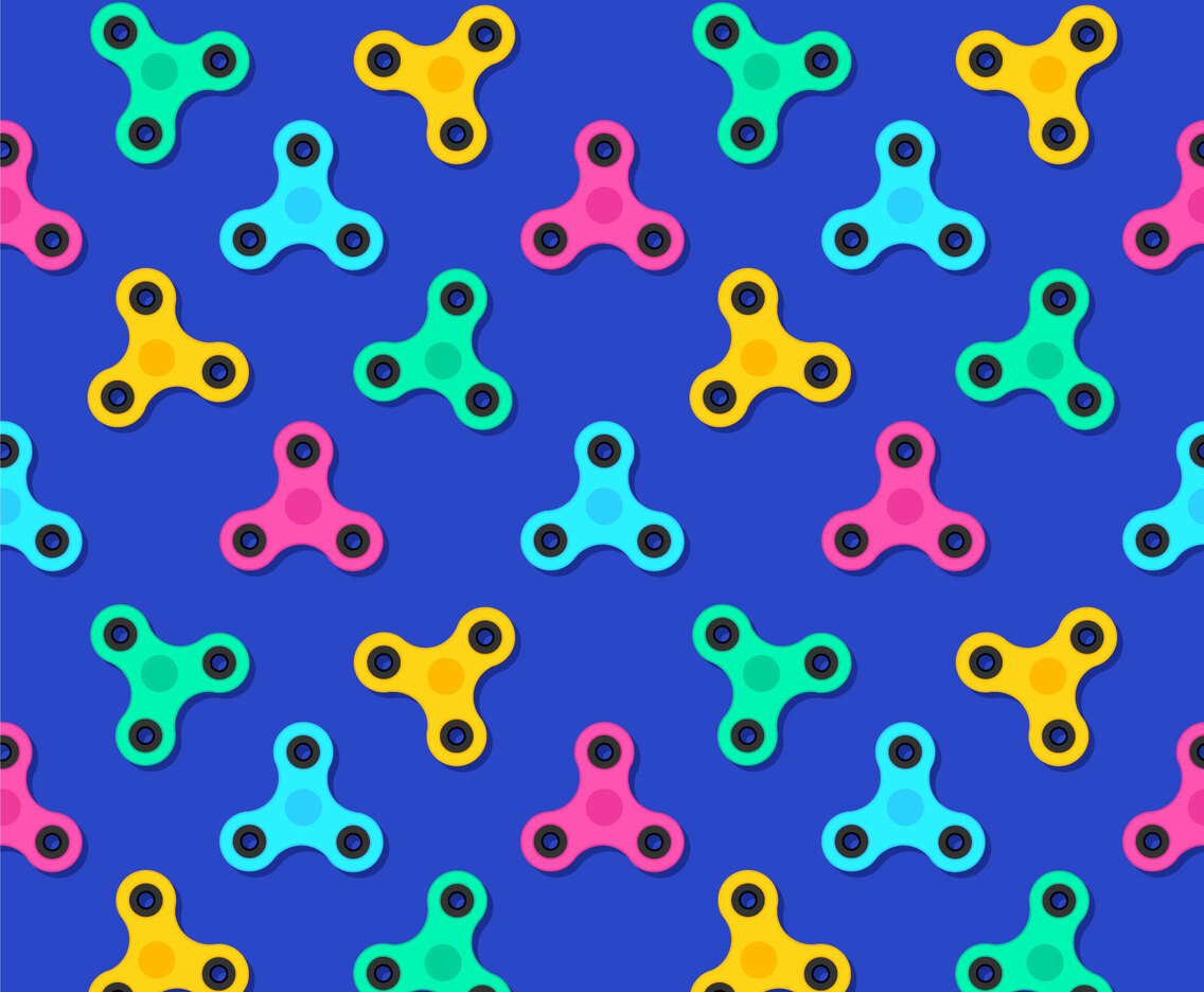 Colorful Fidget Spinner Seamless Pattern