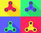 Hand Fidget Spinner Flat Icons