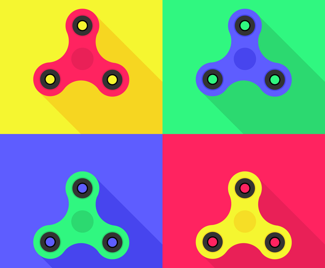 Hand Fidget Spinner Flat Icons