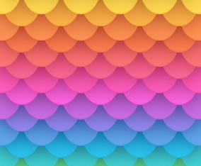 3D Rainbow Paper Fish Scale Vector Background
