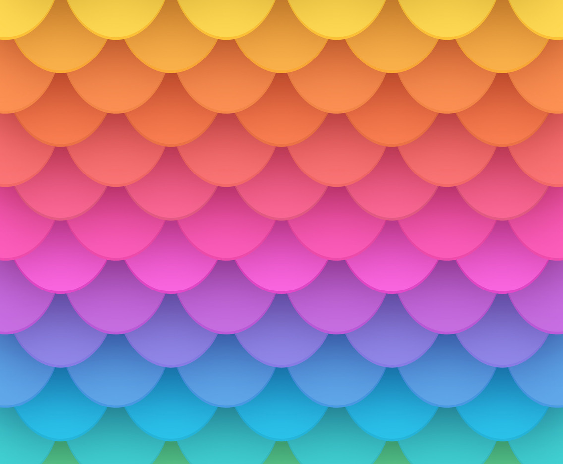 3D Rainbow Paper Fish Scale Vector Background