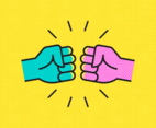 Fist Bump Pop Art Vector Illustration