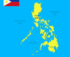 Map Of The Philippines And Flag Vector