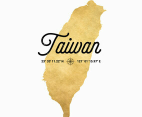 Vector Gold Silhouette Map Of Taiwan