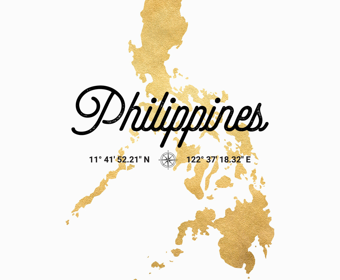 Vector Gold Silhouette Map Of The Philippines