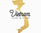Vector Gold Silhouette Map Of Vietnam