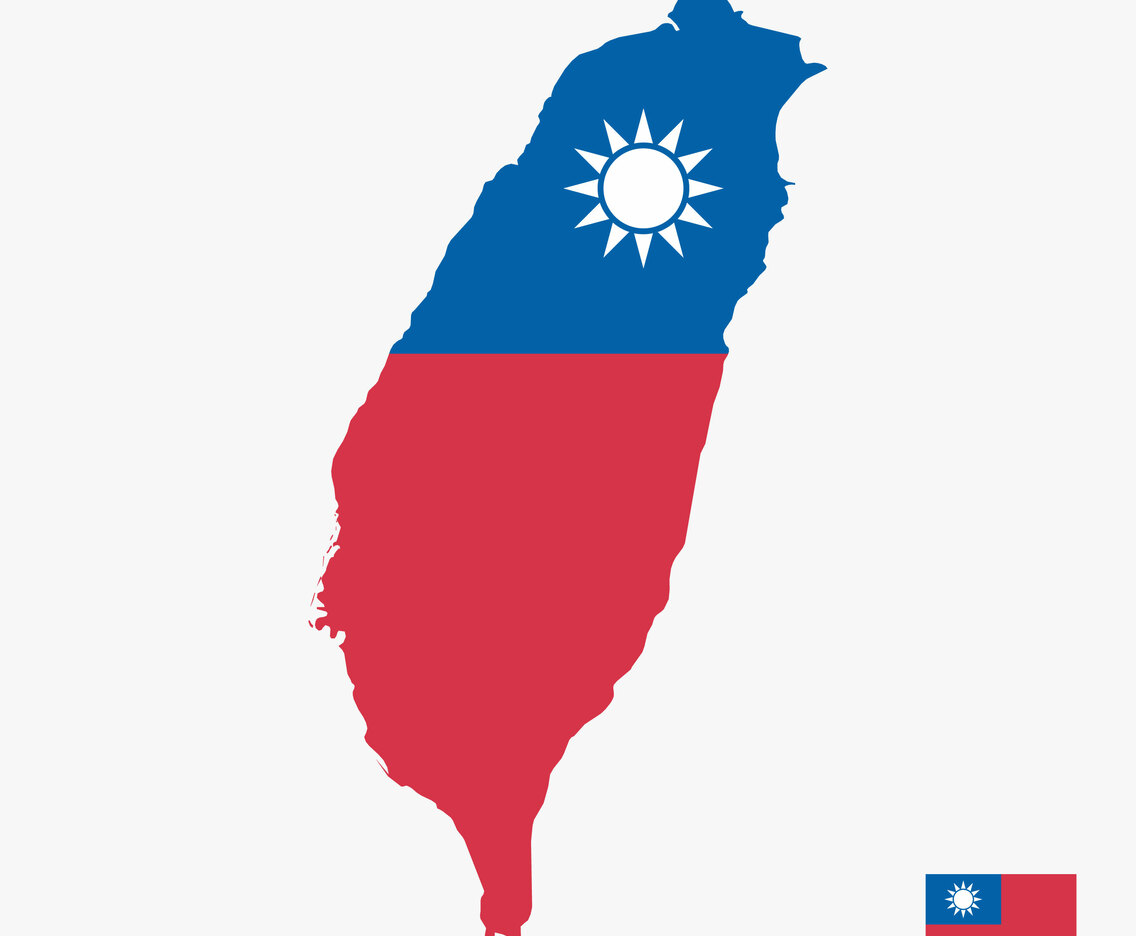 Vector Flag Map Of Taiwan
