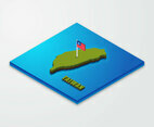 3D Isometric Map Of Taiwan