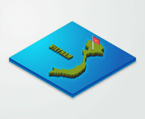 3D Isometric Map Of Vietnam
