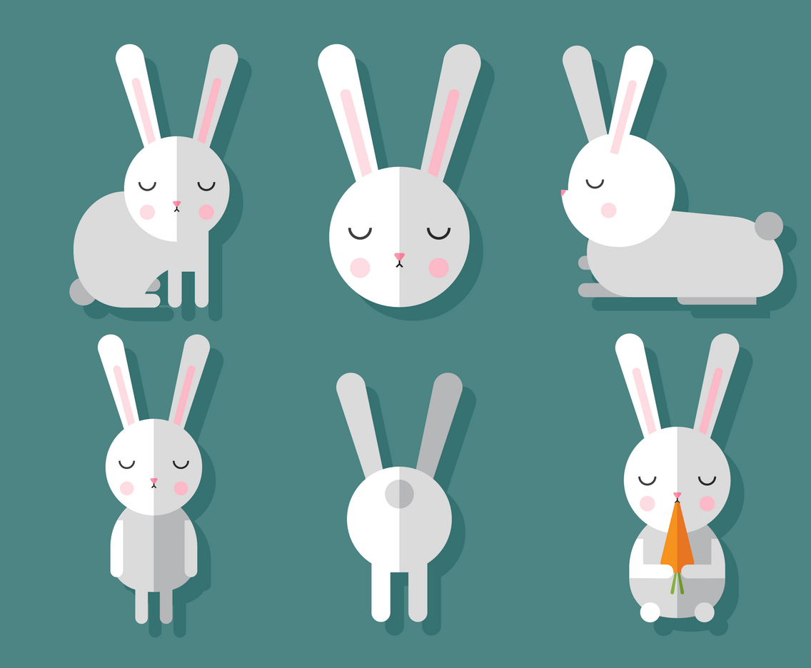 Vector Rabbit Set