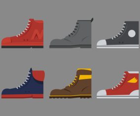 Sneakers, Boots and Shoes Side View