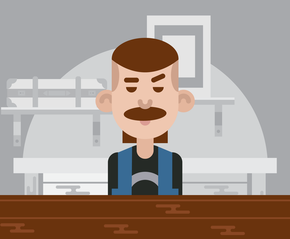 Man At A Bar Vector Illustration