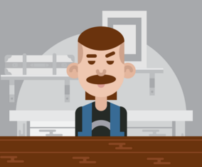 Man At A Bar Vector Illustration