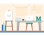 Vector Designer Room Illustration
