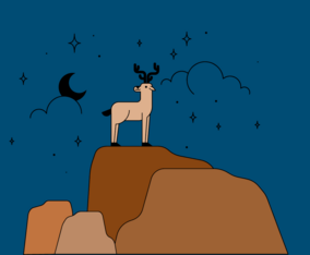 Free deer in the mountain vector