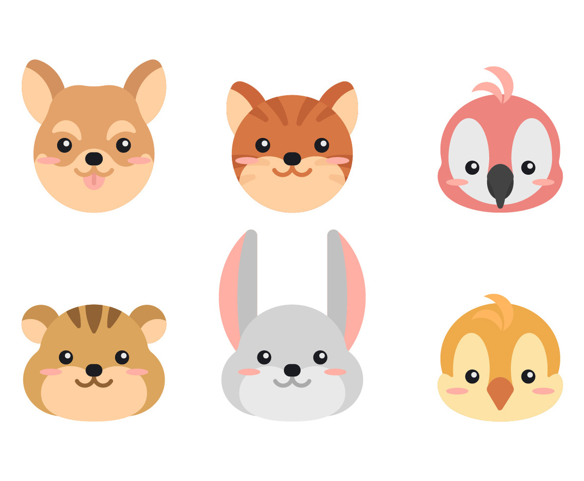 Animal Faces Set