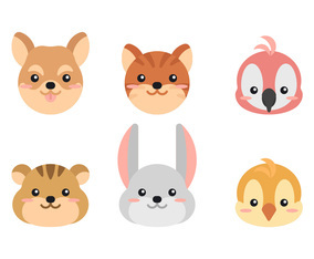 Animal Faces Set