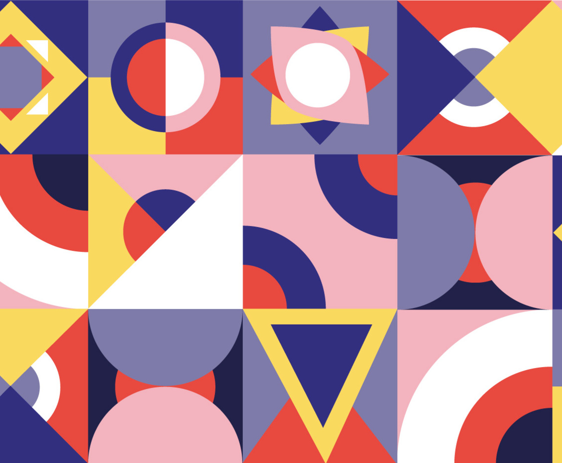 Seamless Pattern Of Pop And Colorful Abstract Geometric Shape