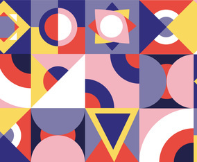 Seamless Pattern Of Pop And Colorful Abstract Geometric Shape