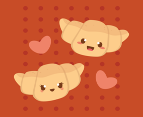Croissant Cartoon Vector