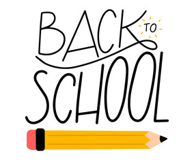 Lettering About Back To School With Pencil