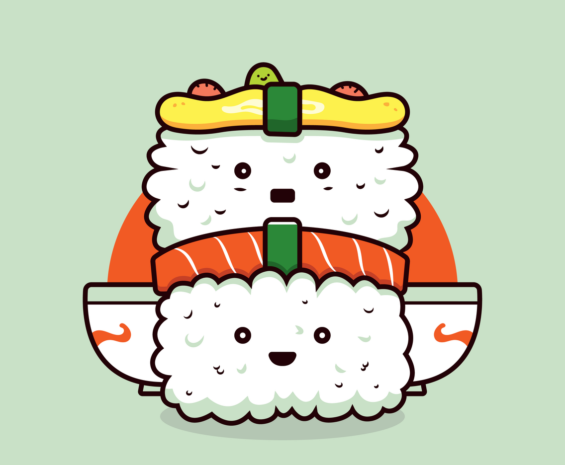 Kawaii Sushi Vector