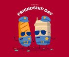 Funny Food Character Celebrate Friendship Day