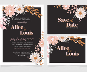 Vector Elegant Wedding Invitation Template