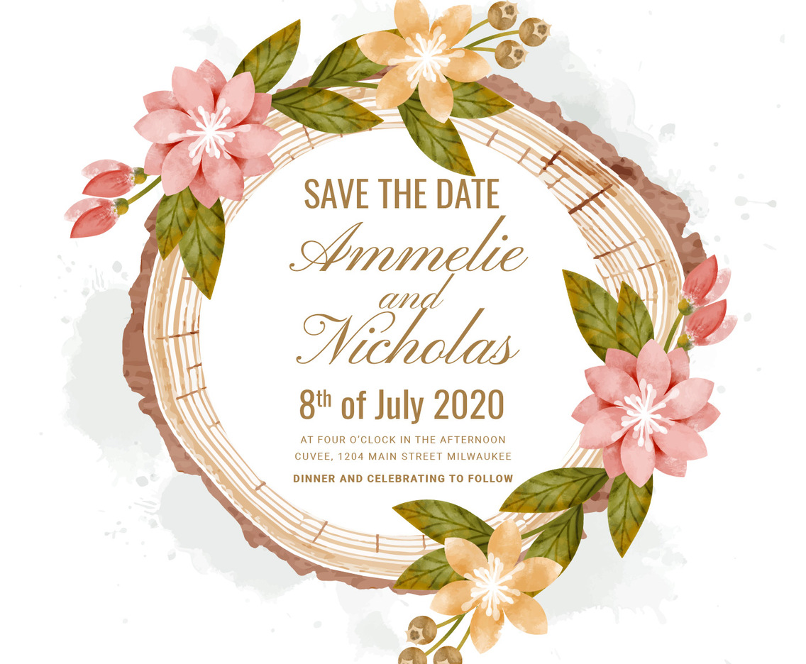 Vector Save the Date Card
