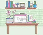 Vector Outline Work Space Illustration