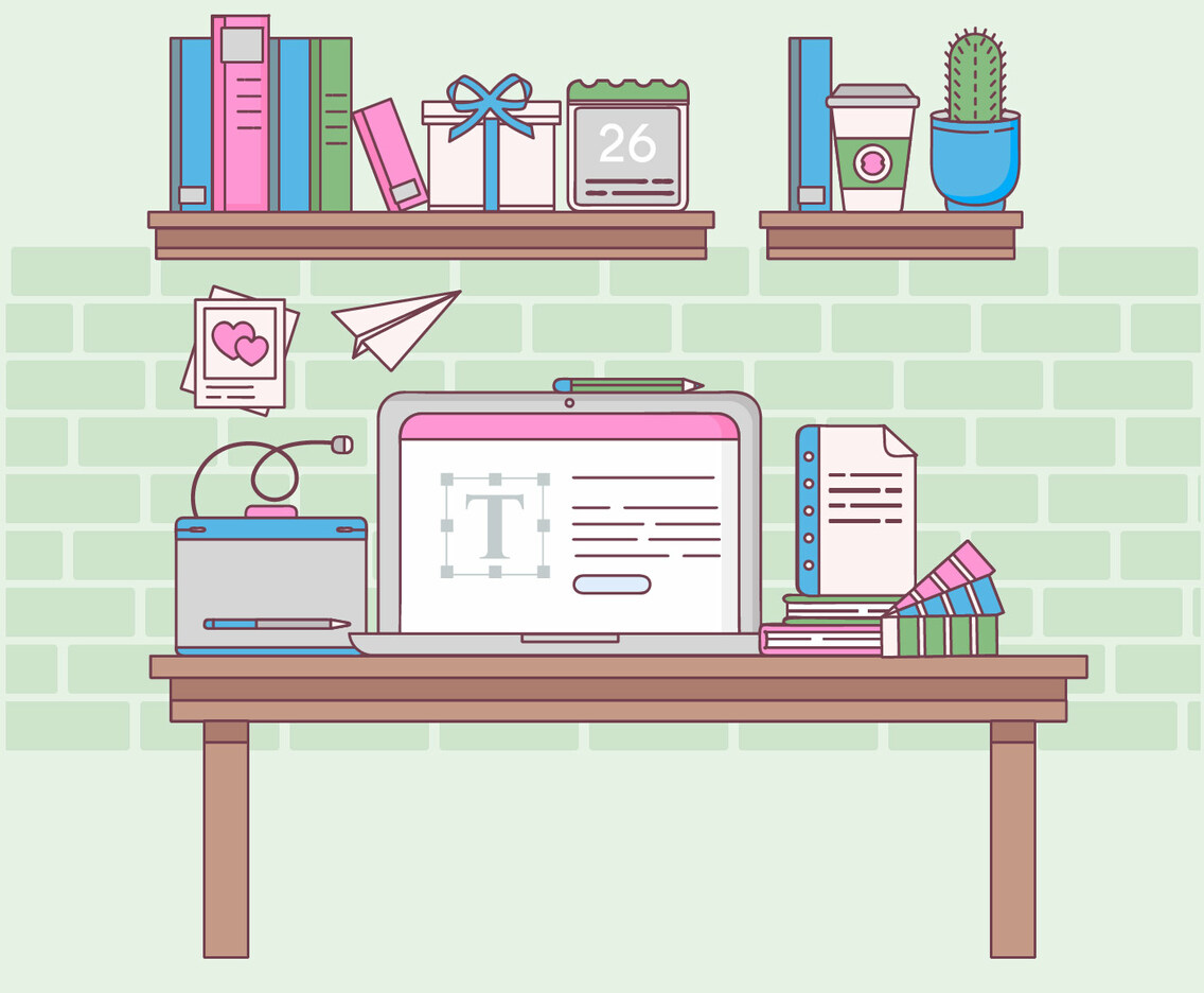Vector Outline Work Space Illustration