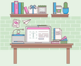Vector Outline Work Space Illustration