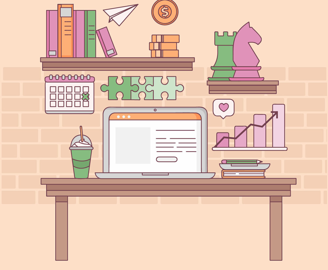 Vector Brand Strategy Outline Illustration