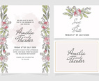 Vector Watercolor Roses Wedding Invitation